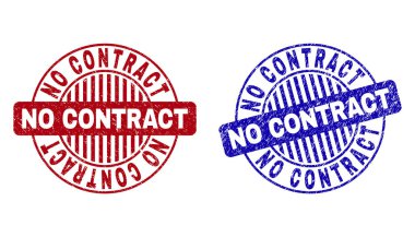 Grunge Hayır sözleşme dokulu yuvarlak pullar