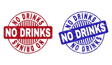 Grunge No Içecekler çizik yuvarlak damga Seals