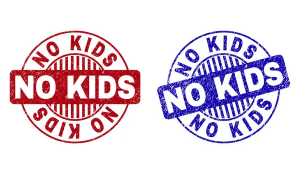 Grunge NO NIÑOS rayado redondo marcas de agua — Vector de stock