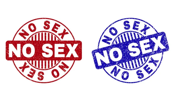 Grunge NO Sex Scratched Round Stamp Seals — стоковый вектор