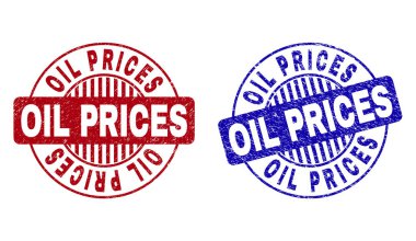 Grunge petrol fiyatları dokulu yuvarlak damga Seals