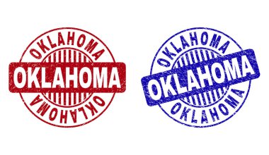 Grunge Oklahoma dokulu yuvarlak damga Seals