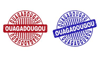 Grunge Ouagadougou dokulu yuvarlak pullar