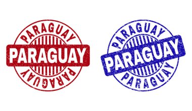 Grunge Paraguay çizik yuvarlak damga Seals