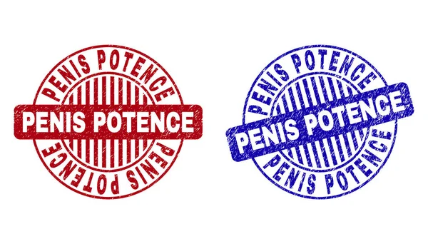 Grunge PENIS POTENZE Filigrane rotonde strutturate — Vettoriale Stock