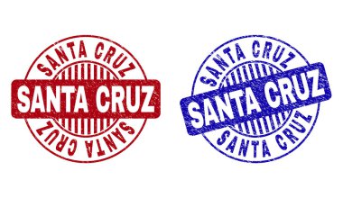 Grunge Santa Cruz çizik yuvarlak pullar