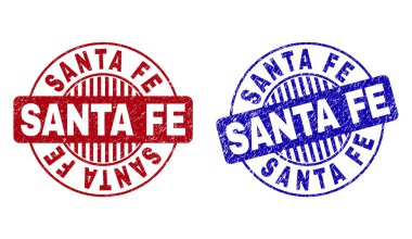 Grunge Santa Fe çizik yuvarlak pullar