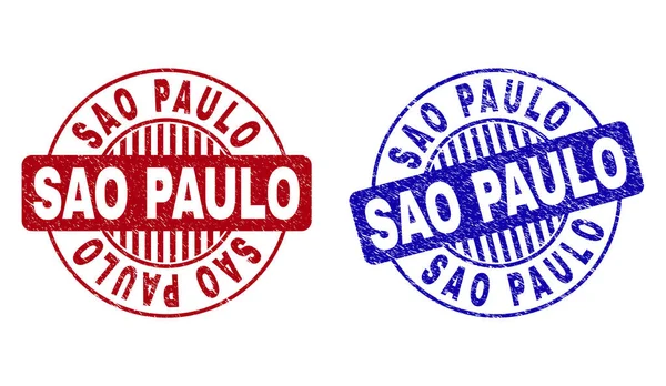Grunge Sao Paulo texturált forduló pecsét fókák — Stock Vector