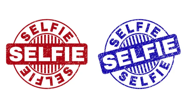 Grunge selfie texturované kruhové vodoznaky — Stockový vektor