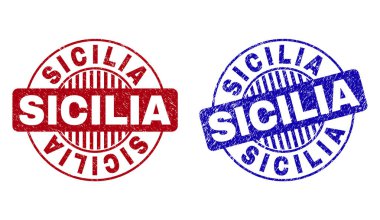 Grunge Sicilia çizik yuvarlak Filigranlar