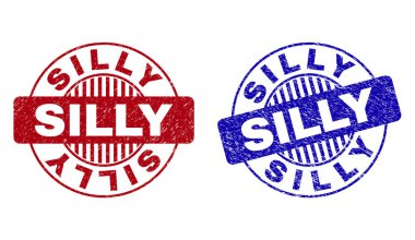 Grunge Silly çizik yuvarlak pullar