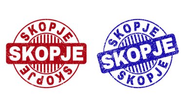 Grunge Skopje çizik yuvarlak pullar