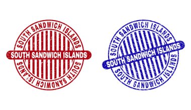 Grunge South Sandwich Adaları dokulu yuvarlak Filigranlar