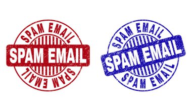 Grunge spam e-posta çizik yuvarlak pullar