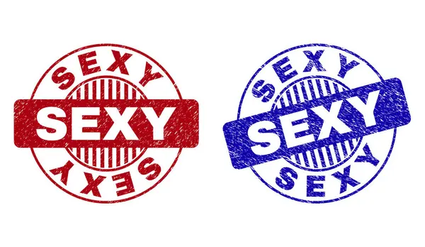Watermarks redondos riscados "sexy" de grunge —  Vetores de Stock