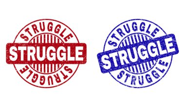 Grunge mücadele çizik yuvarlak damga Seals