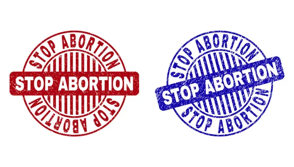 Selos de carimbo redondo texturizados Grunge STOP ABORTION —  Vetores de Stock