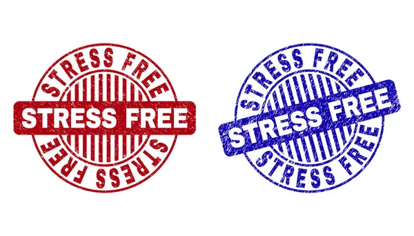 Grunge STRESS FREE Texturizado redondo marcas de agua — Vector de stock