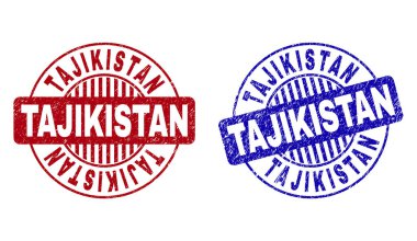 Grunge Tacikistan dokulu yuvarlak pullar