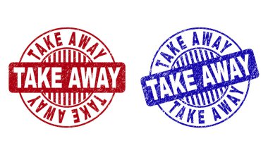 Grunge Away çizilmiş yuvarlak pullar al