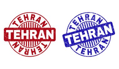 Grunge Tehran çizik yuvarlak damga Seals