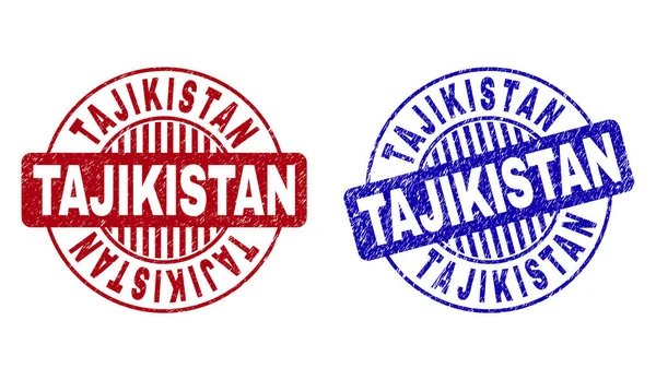 Grunge TAJIKISTAN Sellos redondos texturizados — Vector de stock