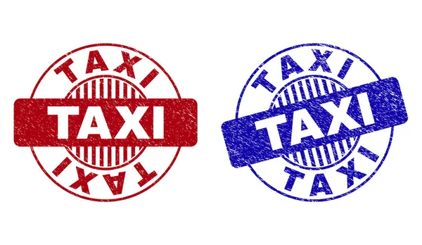 Grunge TAXI Textured Round Watermark - Stok Vektor