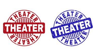 Grunge Theater çizik yuvarlak pullar