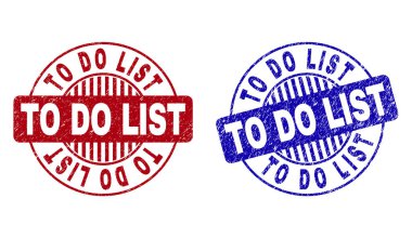 Grunge to do liste dokulu yuvarlak damga Seals