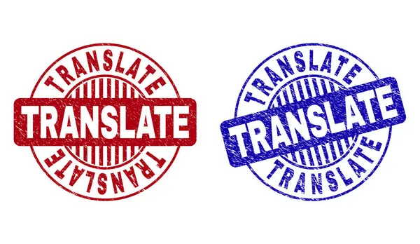 Grunge TRANSLATE Sceaux ronds texturés — Image vectorielle
