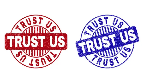 Grunge Trust US dokulu yuvarlak pullar — Stok Vektör
