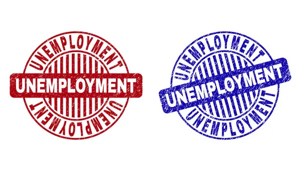 Grunge Arbeitslosigkeit texturierte runde Stempel — Stockvektor