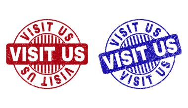 Grunge ziyaret bize çizik yuvarlak Filigranlar