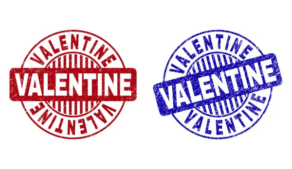 Grunge VALENTINE Filigranes ronds rayés — Image vectorielle