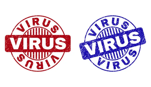 Grunge VIRUS Filigranes ronds texturés — Image vectorielle