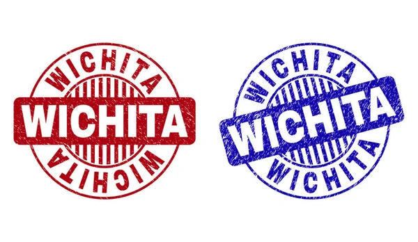 Grunge Wichita repade Round stämpel tätningar — Stock vektor