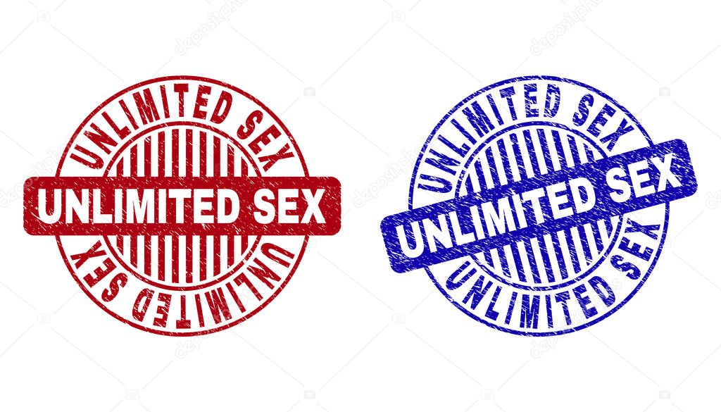 Grunge UNLIMITED SEX Textured Round Watermarks