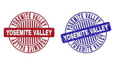Grunge Yosemite Vadisi dokulu yuvarlak pullar