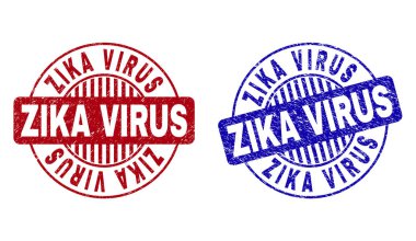 Grunge Zika Virus dokulu yuvarlak pullar