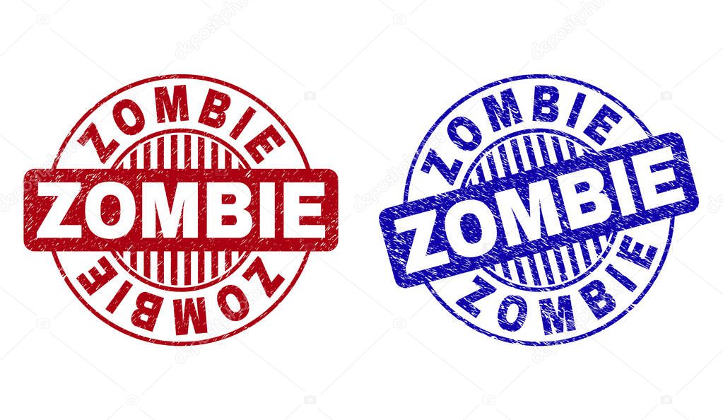 Grunge ZOMBIE Scratched Round Stamps