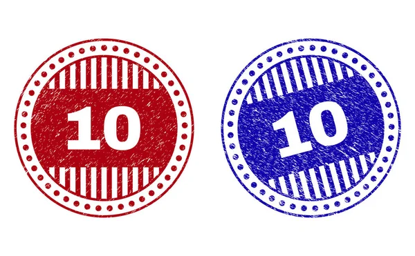 Γκραντζ 10 με υφή στρογγυλά γραμματόσημα — Διανυσματικό Αρχείο