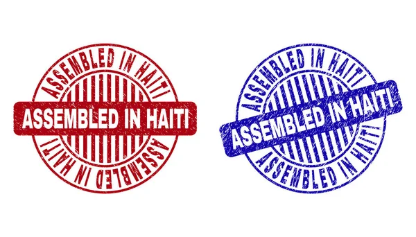 Grunge geassembleerd in Haïti krassen ronde zegel zeehonden — Stockvector