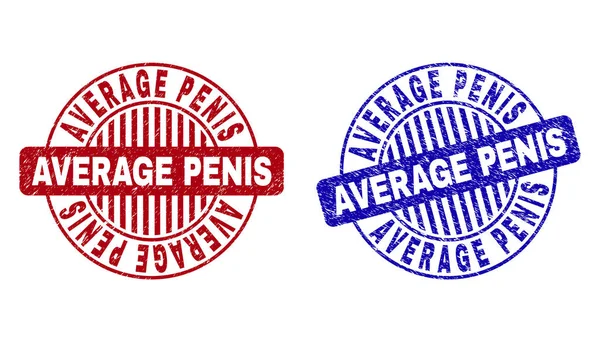 Grunge ortalama penis çizik yuvarlak pullar — Stok Vektör