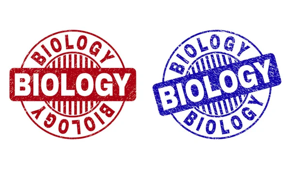 Grunge biologia teksturowane okrągłe znaczki — Wektor stockowy