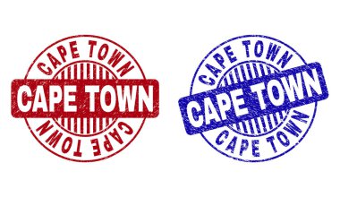 Grunge Cape Town çizik yuvarlak pullar