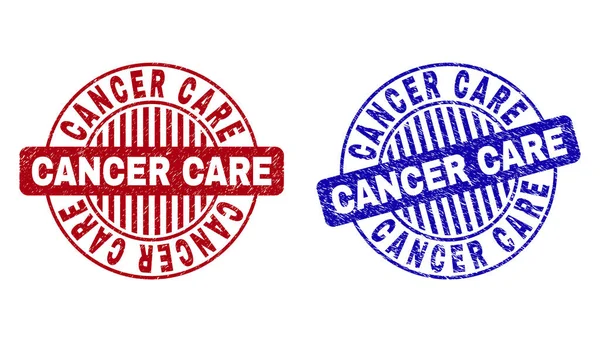 CANCER Grunge CARE Scratched Round Stamp Seals - Stok Vektor