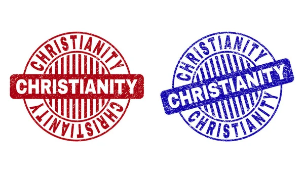 Grunge kristendomen strukturerad runda vattenstämplar — Stock vektor