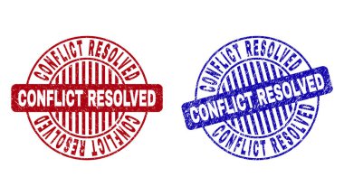 Grunge çatışma çözüldü dokulu yuvarlak Filigranlar