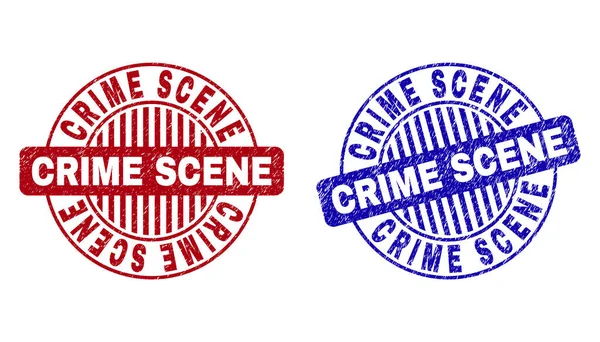 Grunge CRIME SCÈNE Rayé filigranes ronds — Image vectorielle