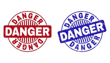 Grunge Danger dokulu yuvarlak Filigranlar